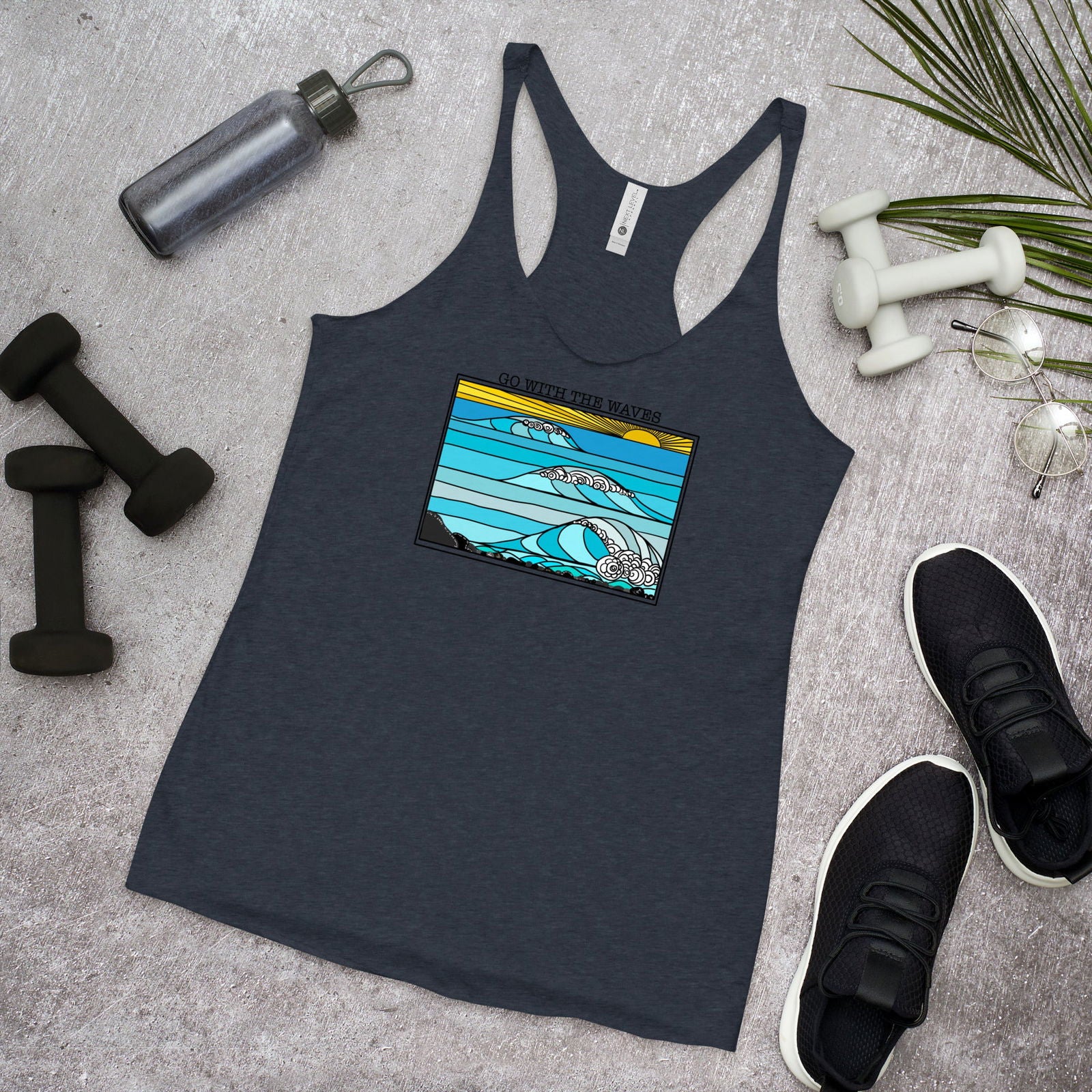 Go with the Waves Racerback Tank Top - Purposeful Dreamer 