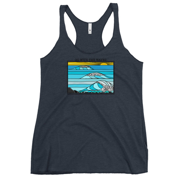 Go with the Waves Racerback Tank Top - Purposeful Dreamer 