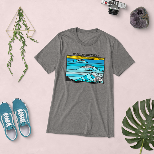 Go with the Waves Short sleeve t-shirt - Purposeful Dreamer 