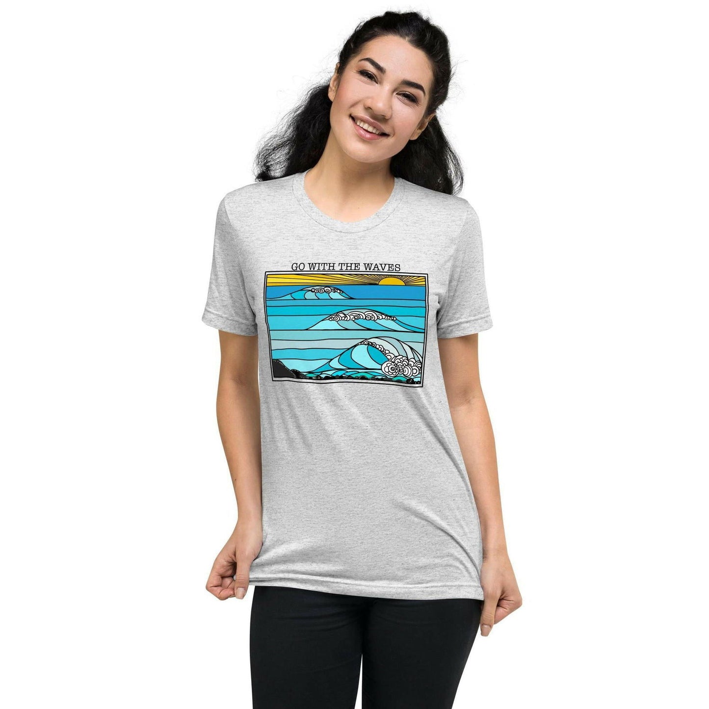 Go with the Waves Short sleeve t-shirt - Purposeful Dreamer 
