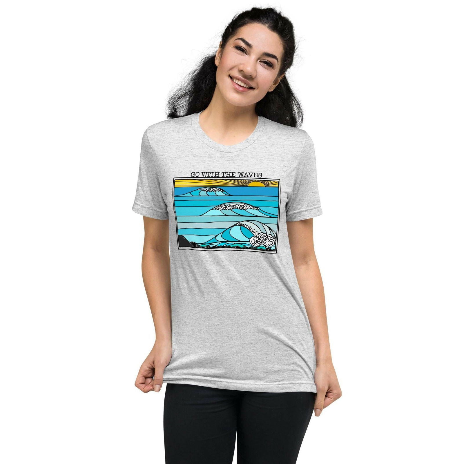 Go with the Waves Short sleeve t-shirt - Purposeful Dreamer 