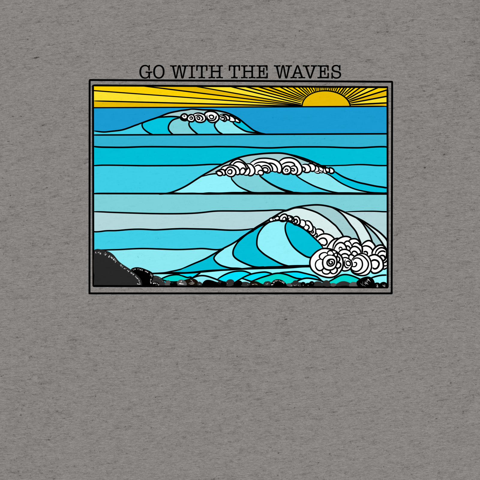Go with the Waves Short sleeve t-shirt - Purposeful Dreamer 