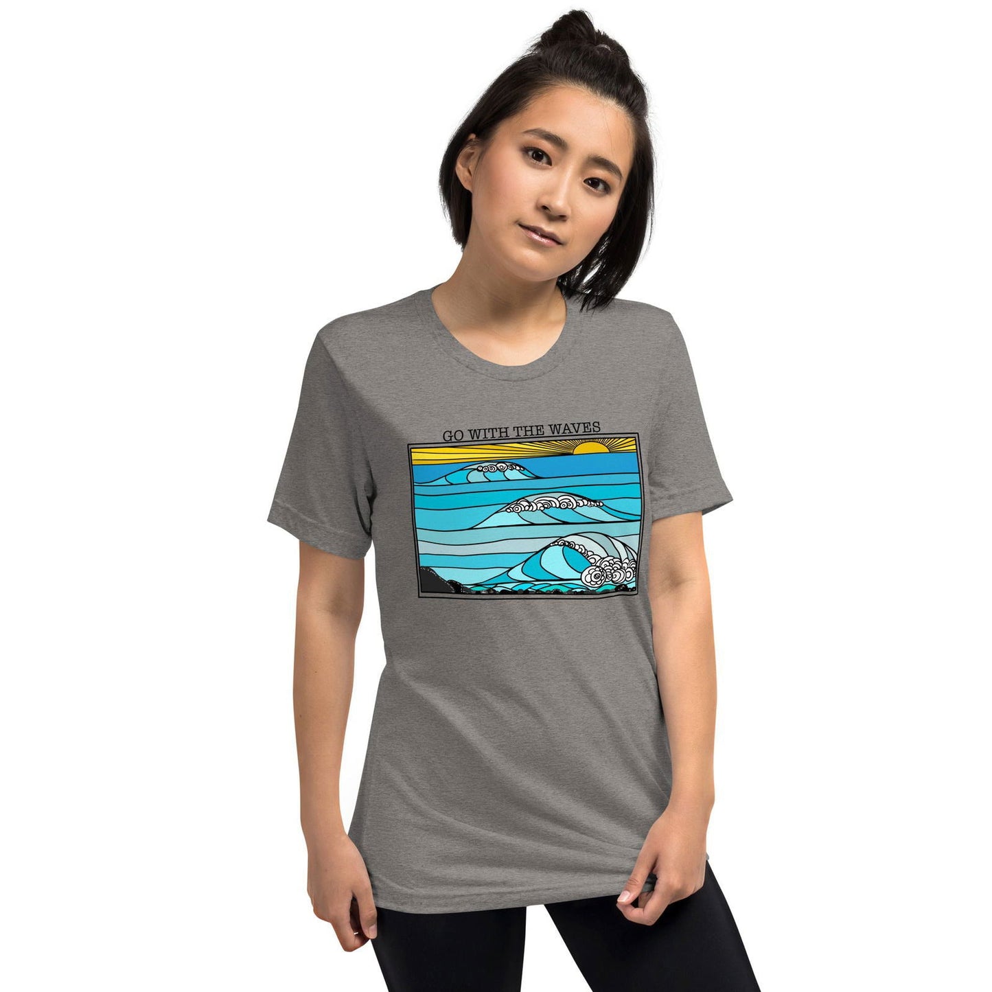 Go with the Waves Short sleeve t-shirt - Purposeful Dreamer 
