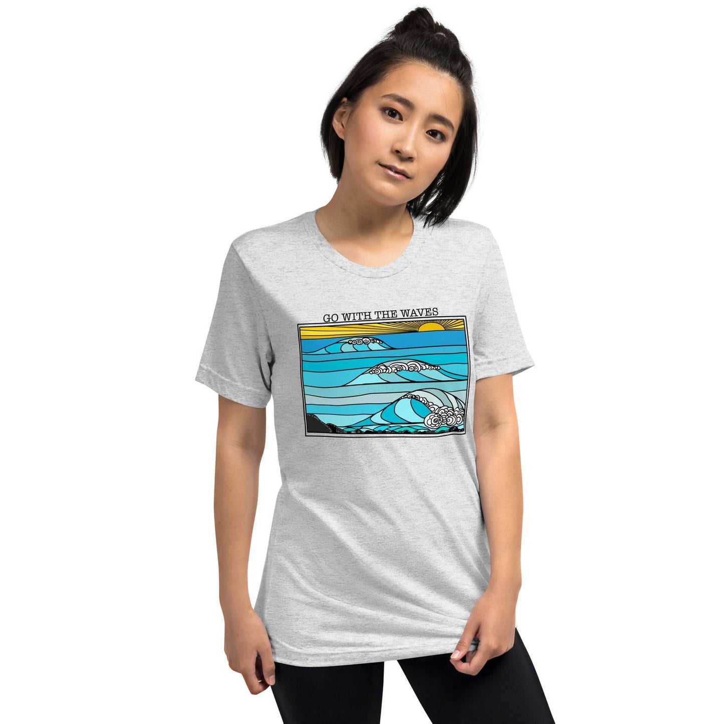 Go with the Waves Short sleeve t-shirt - Purposeful Dreamer 