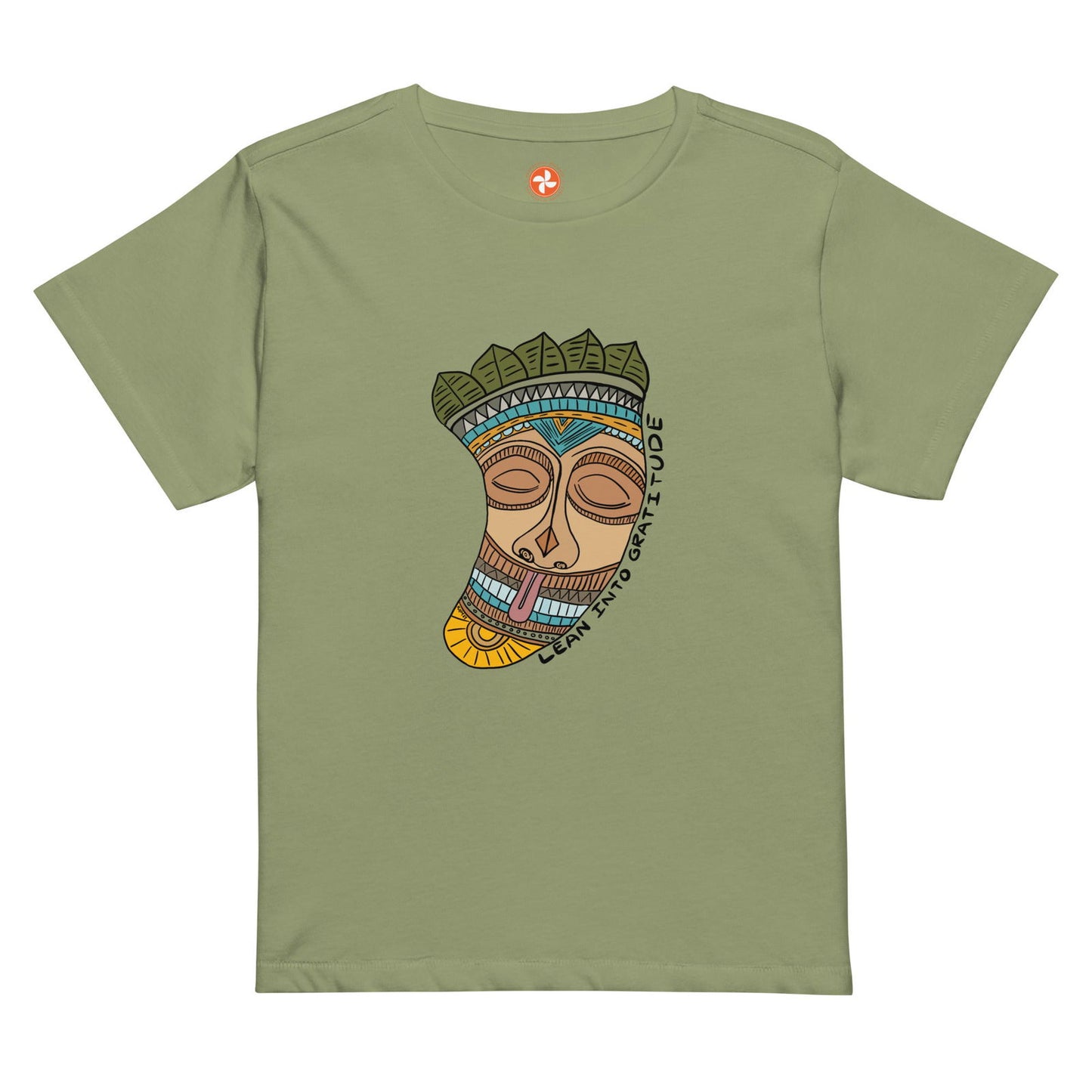 Lean into Gratitude Boho Women’s high-waisted t-shirt - Purposeful Dreamer 