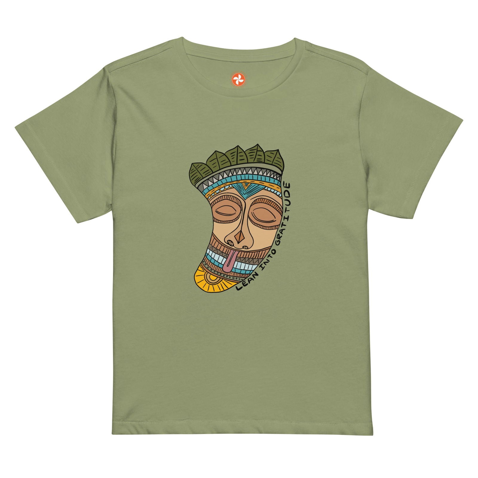 Lean into Gratitude Boho Women’s high-waisted t-shirt - Purposeful Dreamer 