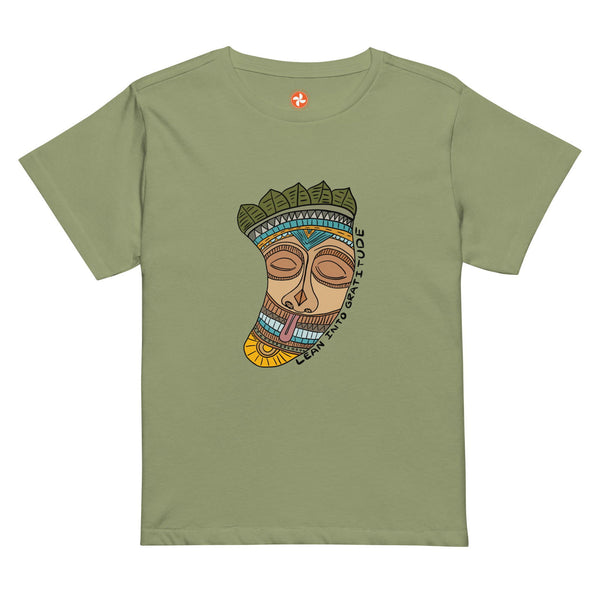 Lean into Gratitude Boho Women’s high-waisted t-shirt - Purposeful Dreamer 