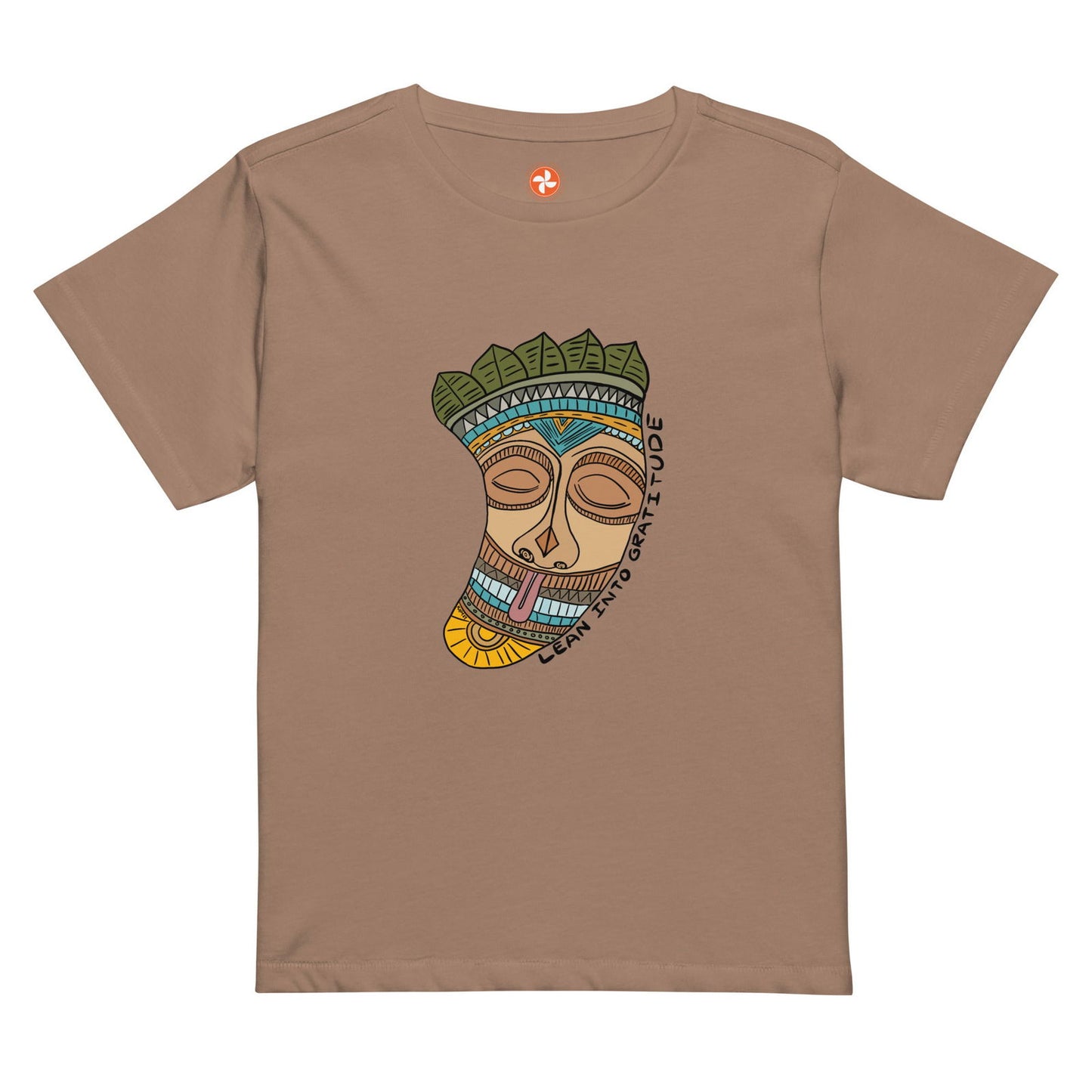 Lean into Gratitude Boho Women’s high-waisted t-shirt - Purposeful Dreamer 