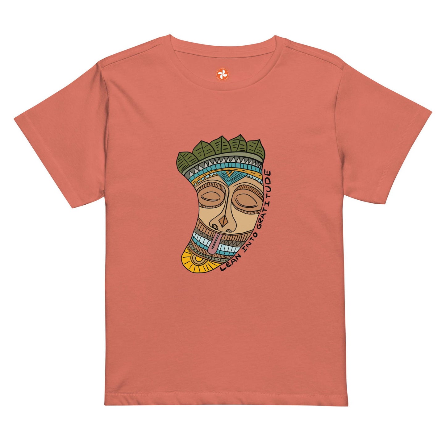 Lean into Gratitude Boho Women’s high-waisted t-shirt - Purposeful Dreamer 