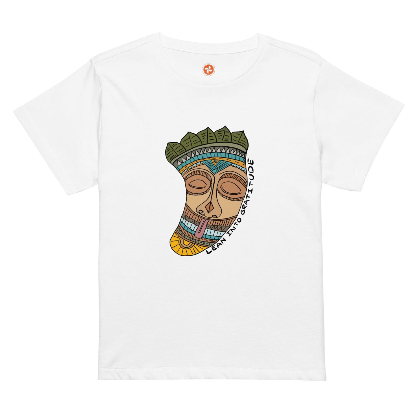 Lean into Gratitude Boho Women’s high-waisted t-shirt - Purposeful Dreamer 