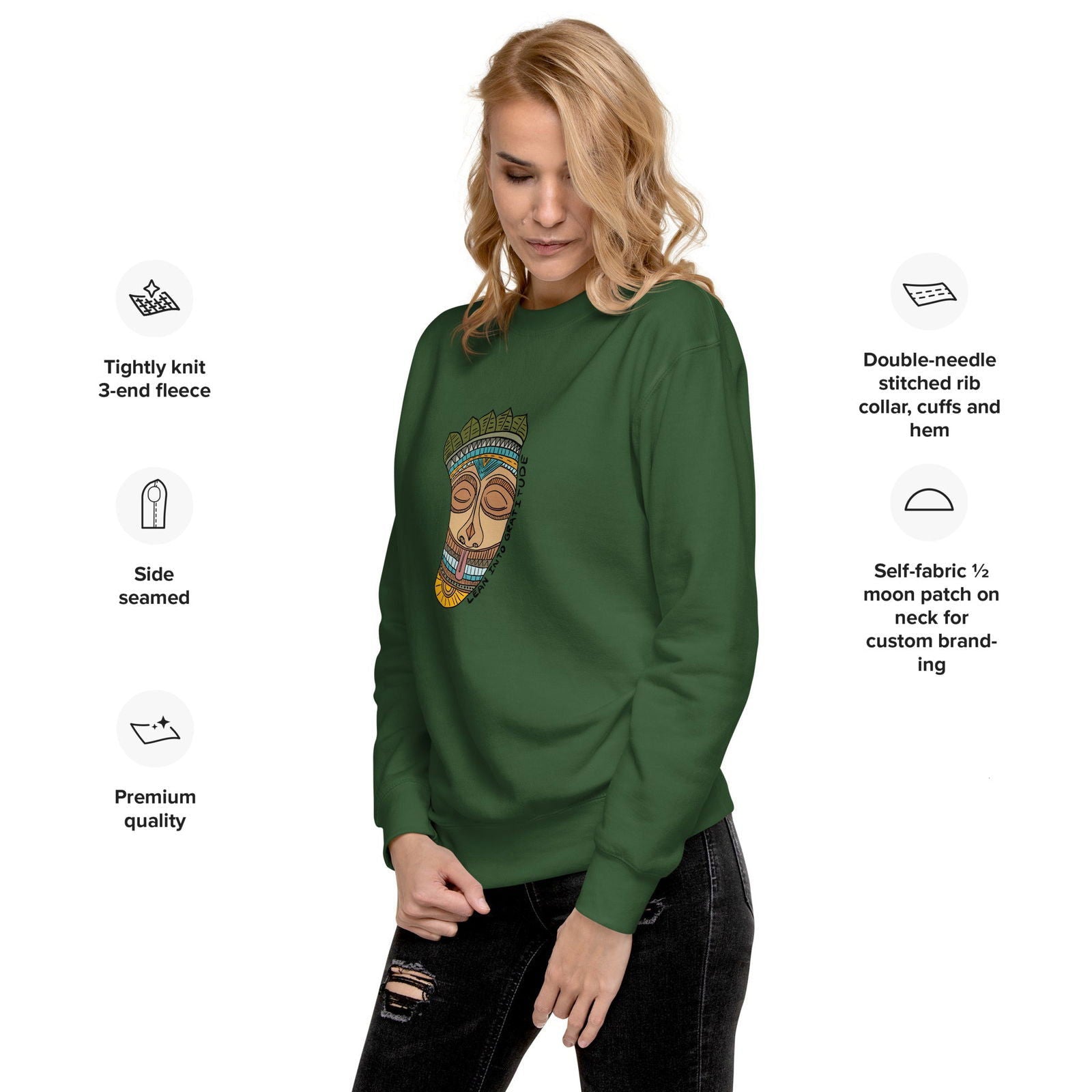 Lean into Gratitude Unisex Premium Sweatshirt - Purposeful Dreamer 