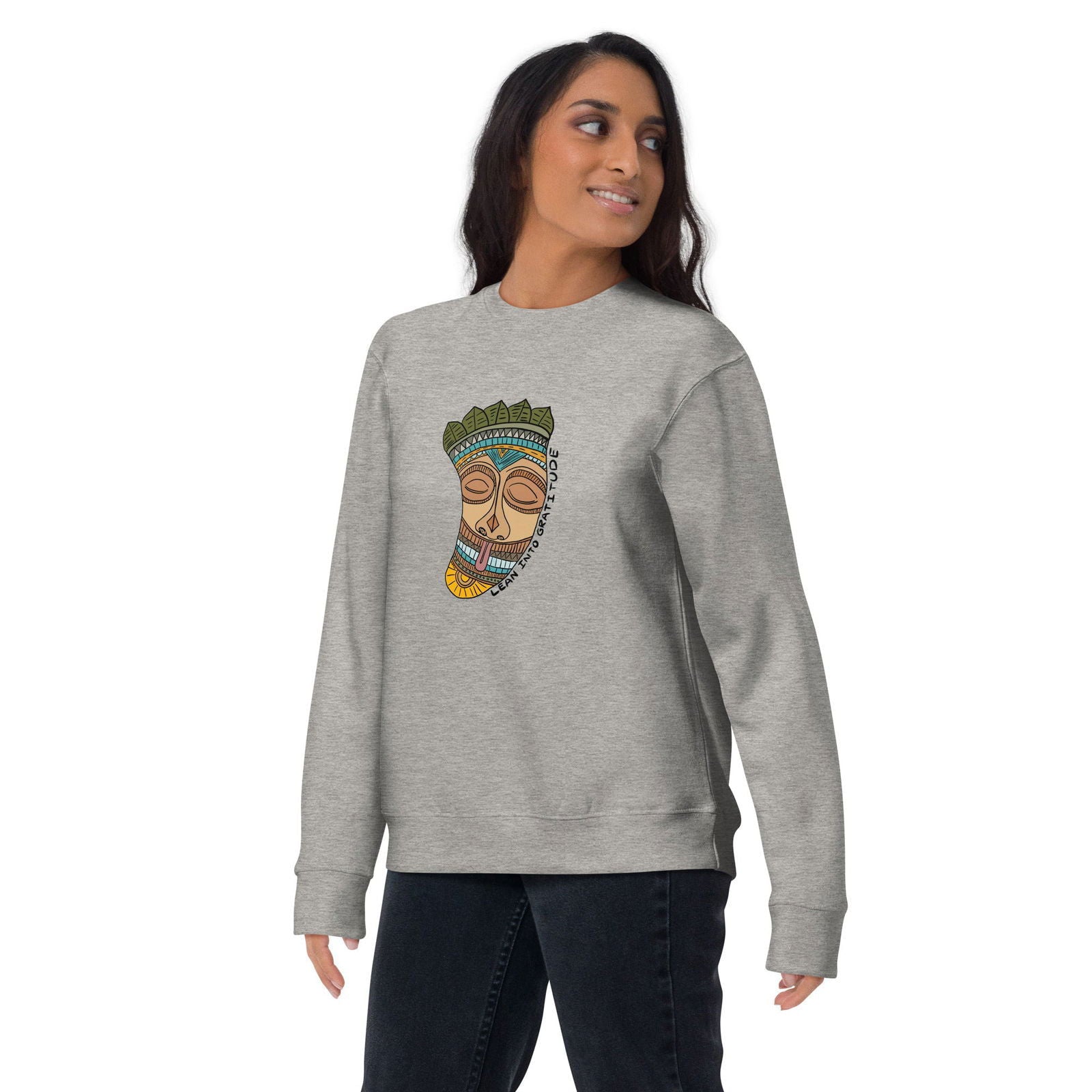 Lean into Gratitude Unisex Premium Sweatshirt - Purposeful Dreamer 