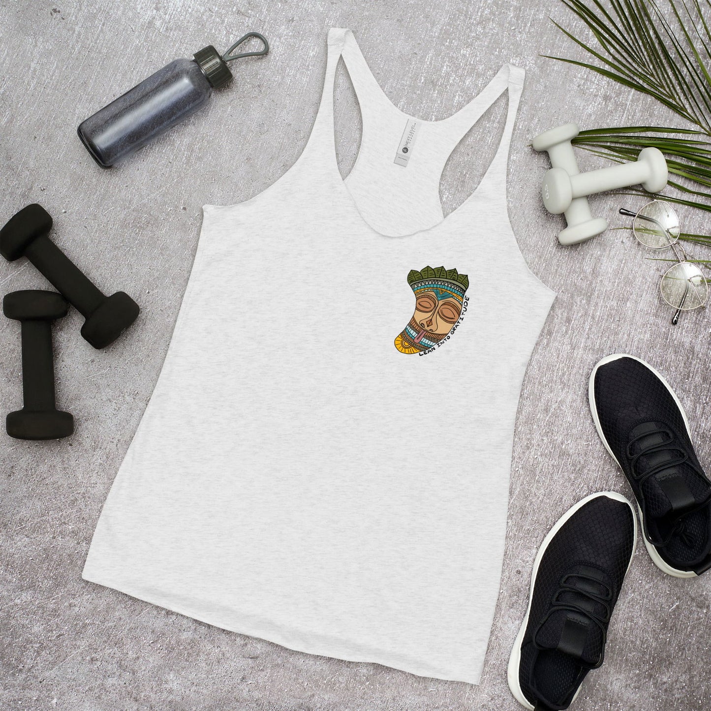 Lean into Gratitude Women's Racerback Tank - Purposeful Dreamer 
