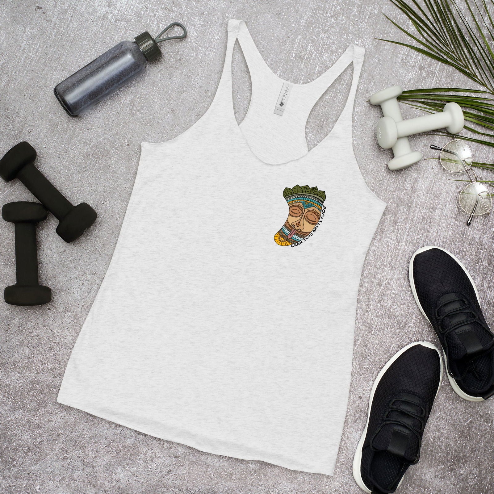 Lean into Gratitude Women's Racerback Tank - Purposeful Dreamer 