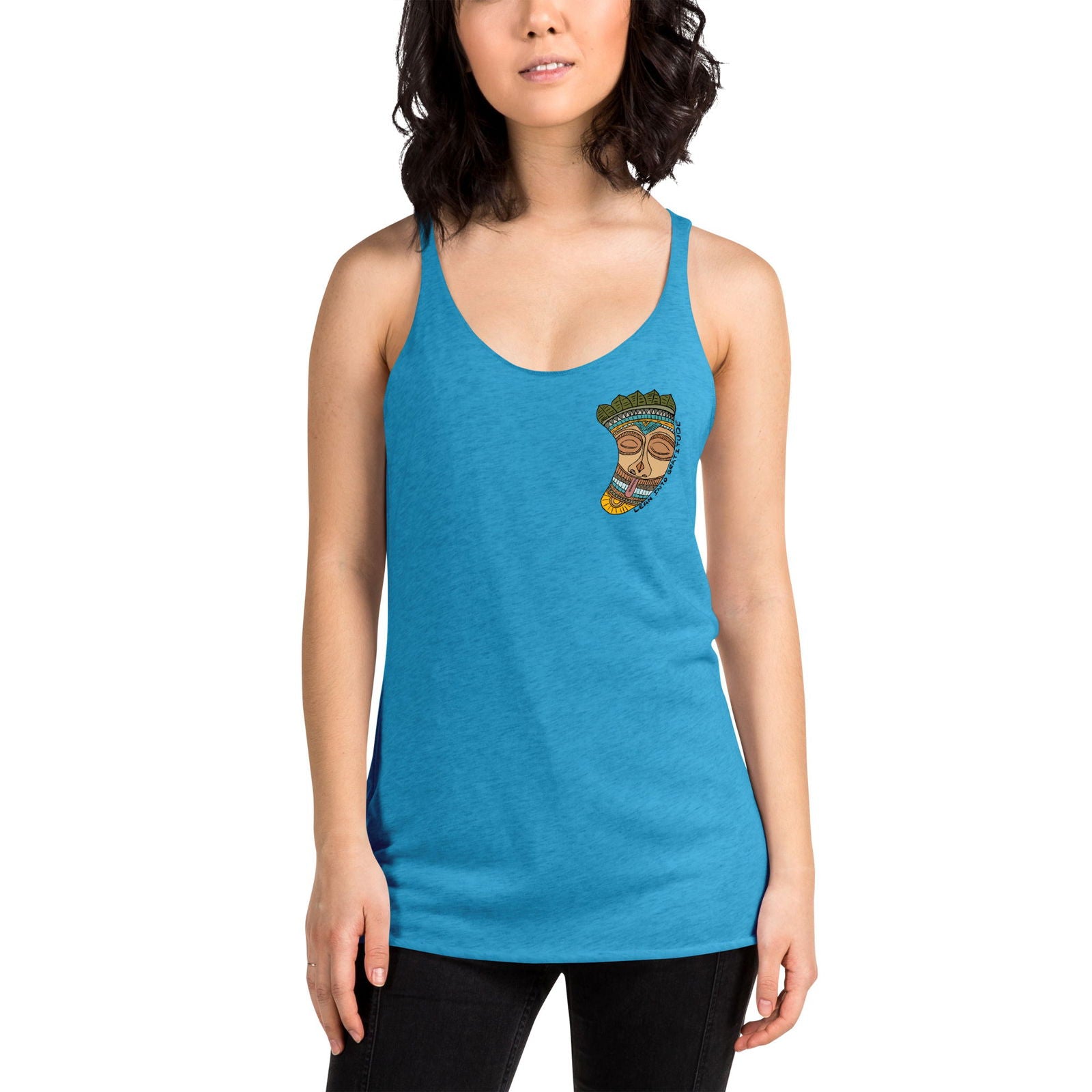 Lean into Gratitude Women's Racerback Tank - Purposeful Dreamer 