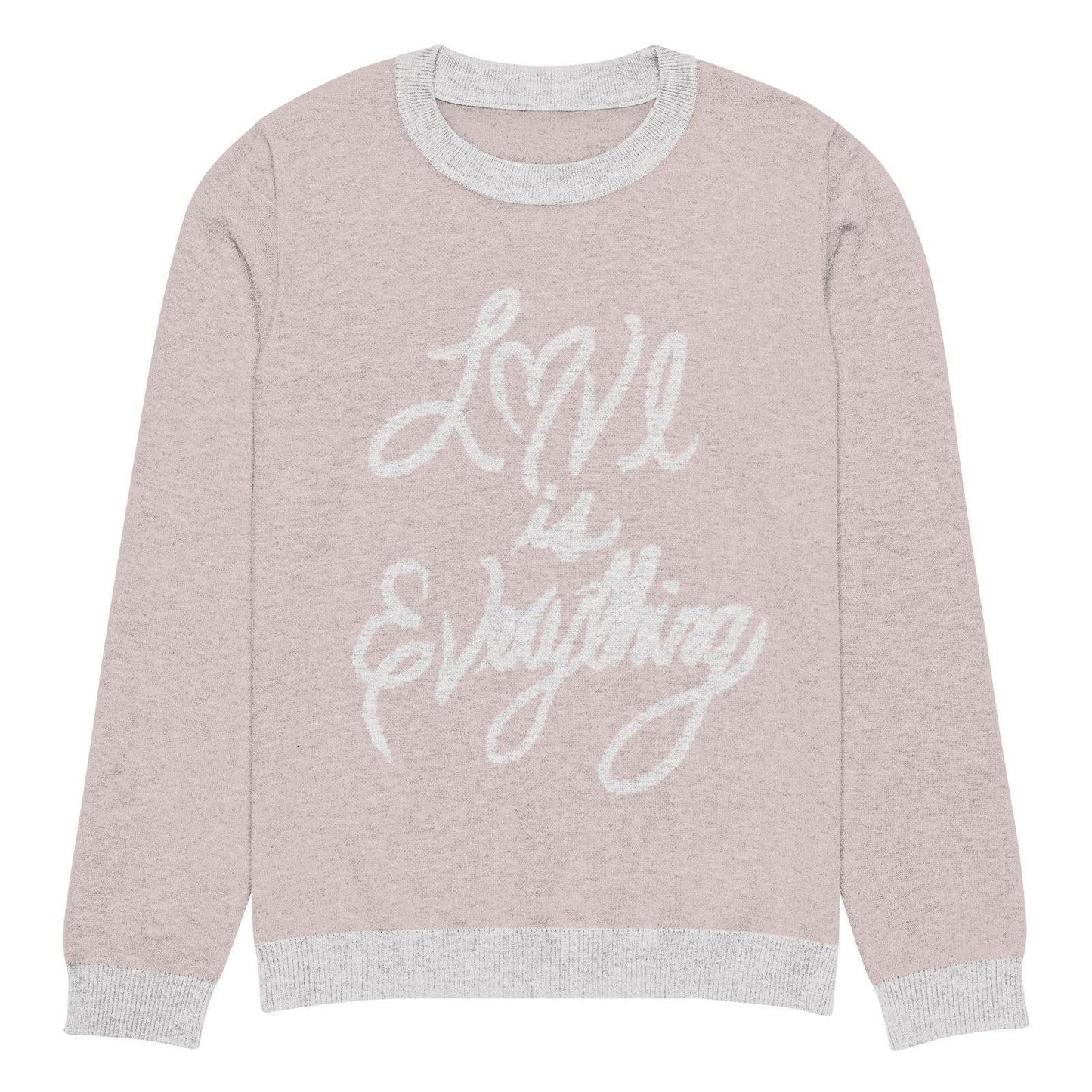 Love is Everything Knitted crew neck sweater - Purposeful Dreamer 