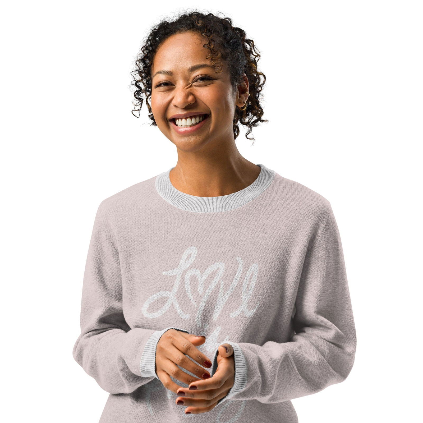 Love is Everything Knitted crew neck sweater - Purposeful Dreamer 